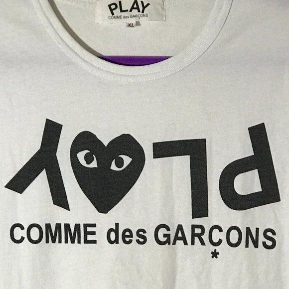 COMME DES GARÇONS PLAY PLAY - Logo Short Sleeve T Shirt - Size XL - CDG - Picture 14 of 15